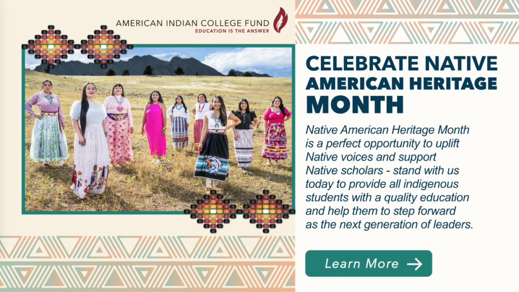 Native American Heritage Month Pop Up image with call to action to learn more