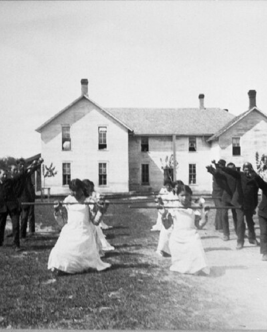 Grave markers of American Indian children who died at the Carlisle Indian School in Carlisle, Pennsylvania. U.S. Library of Congress.
